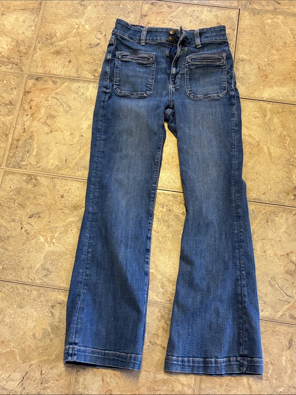 American Eagle Outfitters Women's Blue Flare Wide-Leg Jeans size 6